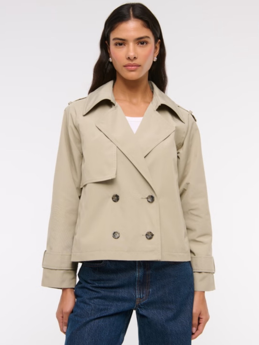 Abercrombie & Fitch Relaxed Short Trench Coat